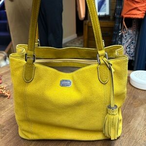 Ralph Lauren Mustard Yellow Suede Tote
